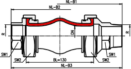 Model B3 (internal-external thread) - Compensatori Cauciuc | dimensionare